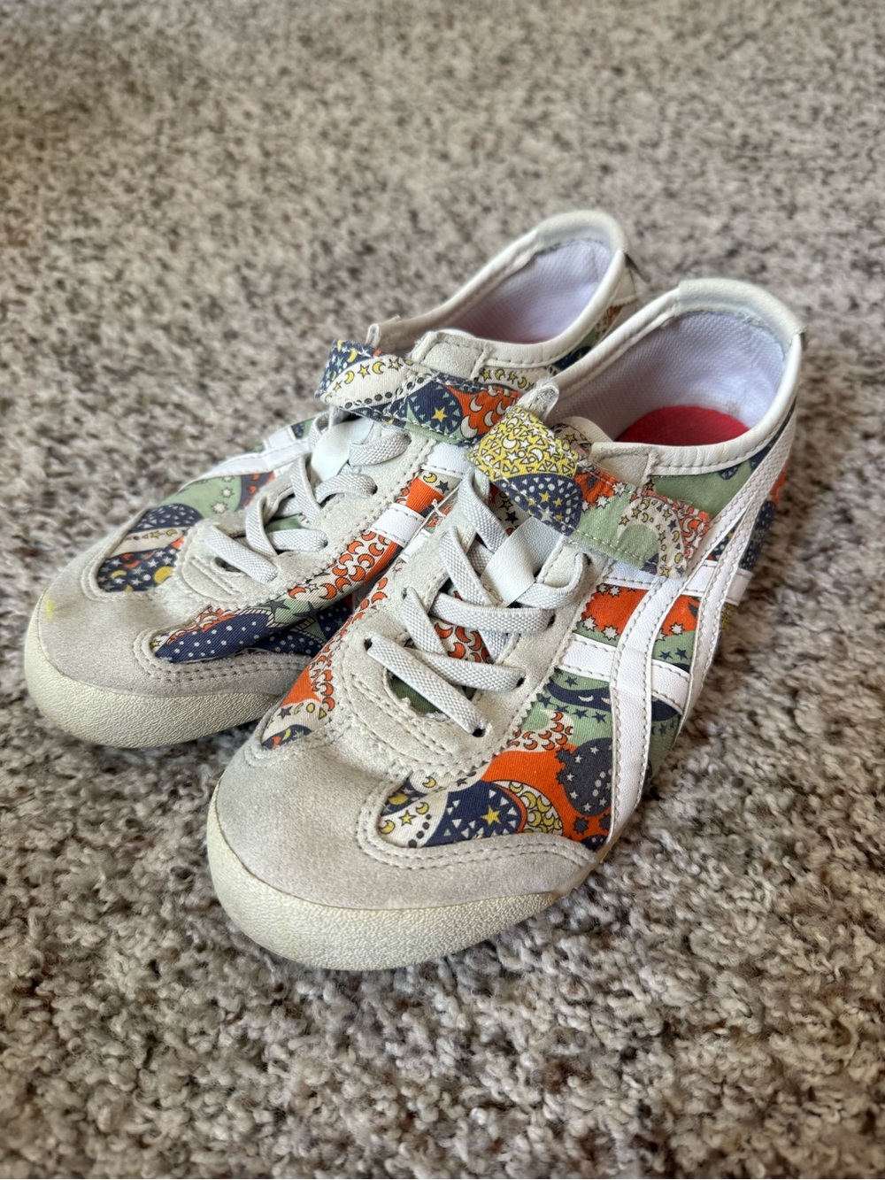 Onitsuka Tiger by Asics Kids Cream Multicolor Patterned Sneaker